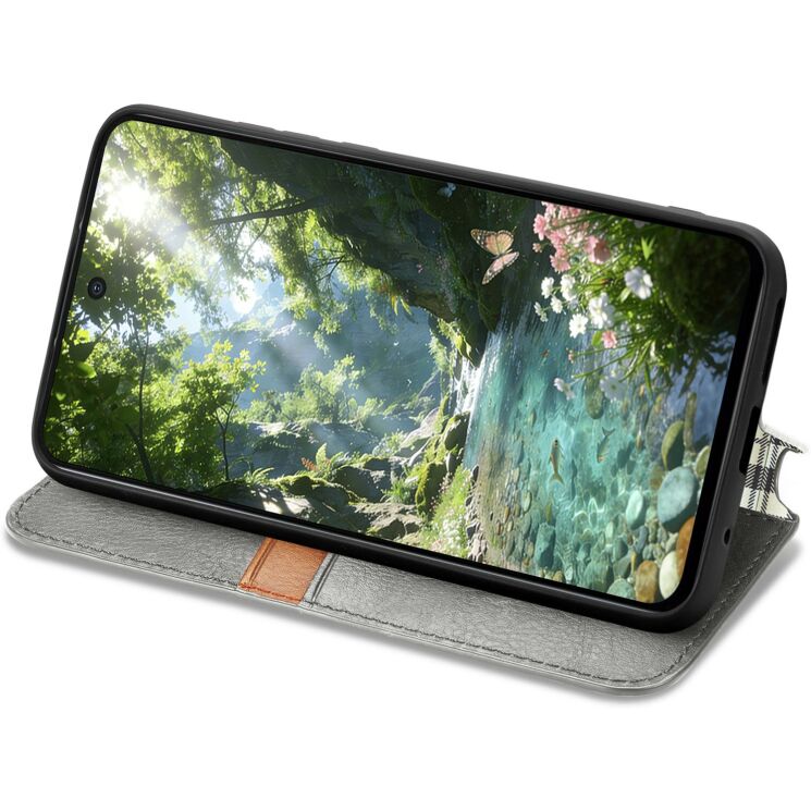 Чехол Deexe Rhombus Wallet для Xiaomi Poco X8 Pro - Grey: фото 3 из 10