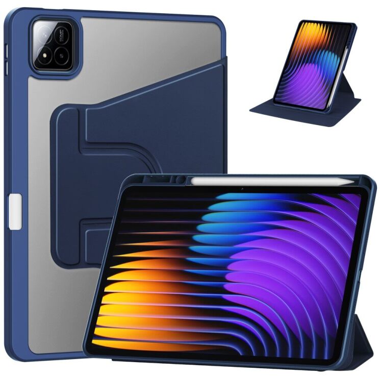 Чехол Deexe Rotary Case для Xiaomi Pad 7 / 7 Pro - Dark Blue: фото 1 из 7