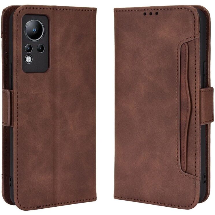 Чохол-книжка з кишеньками Deexe Wallet Stand для Infinix Note 11 (X663B) / Note 12 (X663) - Brown: фото 2 з 9