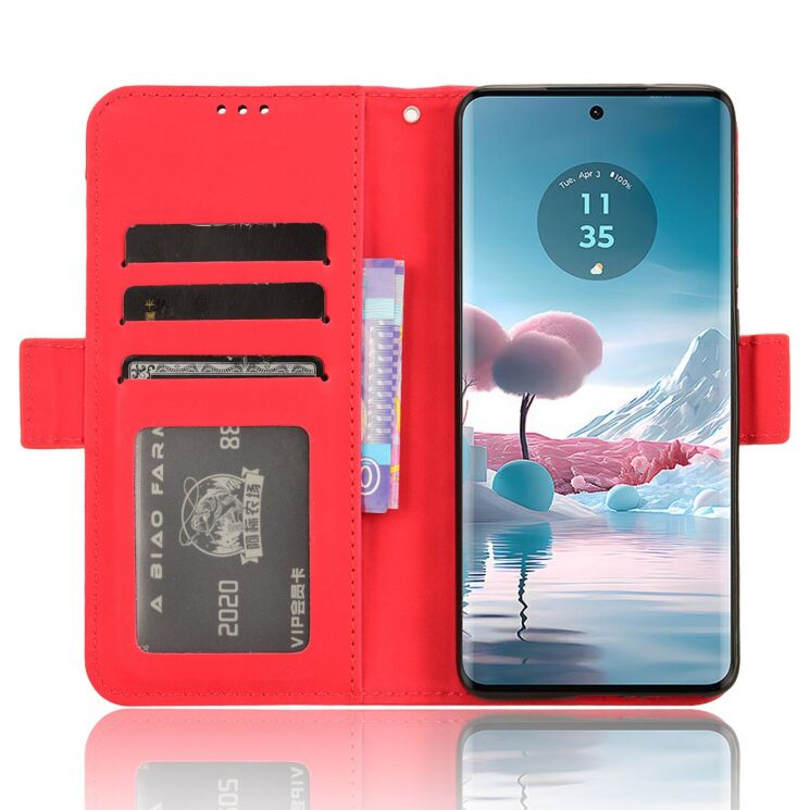 Чохол Deexe Wallet Stand для Motorola Edge 40 Neo - Red: фото 3 з 7