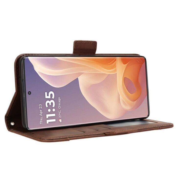 Чехол Deexe Wallet Stand для Motorola Moto G85 - Brown: фото 4 из 7