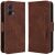 Чехол Deexe Wallet Stand для Motorola Moto G85 - Brown: фото 1 из 7