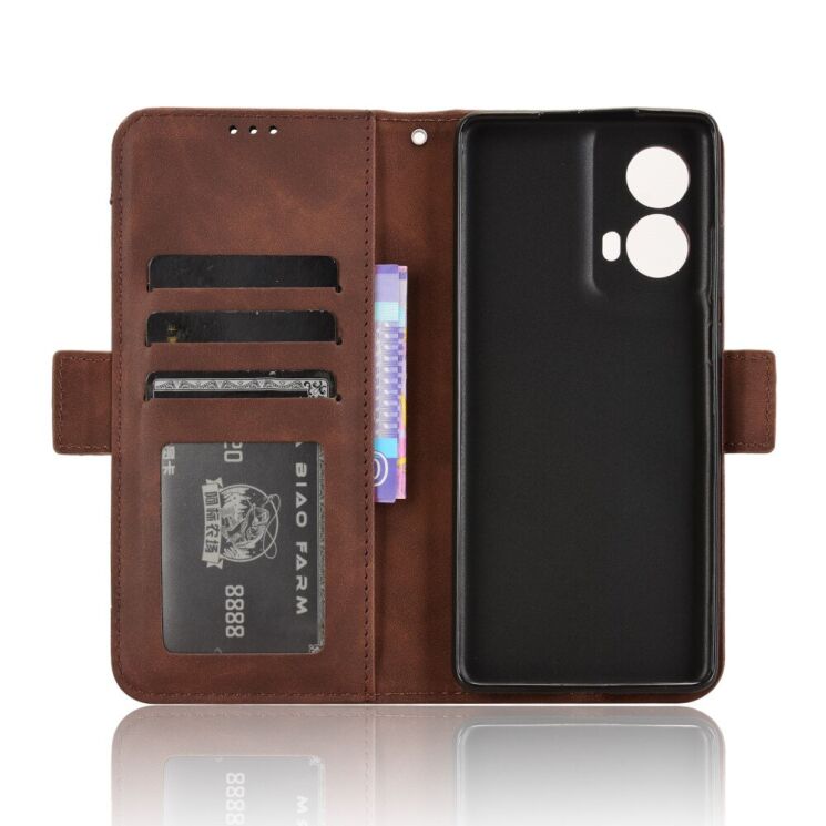 Чехол Deexe Wallet Stand для Motorola Moto G85 - Brown: фото 5 из 7