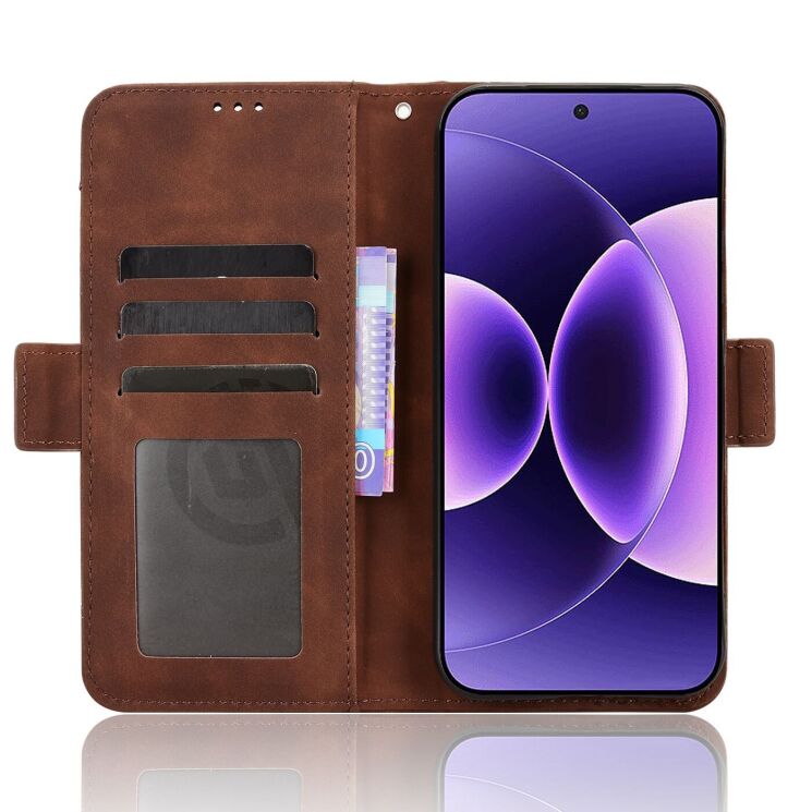 Чехол-книжка с кармашками Deexe Wallet Stand для Xiaomi 17 Pro - Brown (390711Z) Чехол-книжка с кармашками Deexe Wallet Stand для Xiaomi 17 Pro - Brown: фото 4 из 15