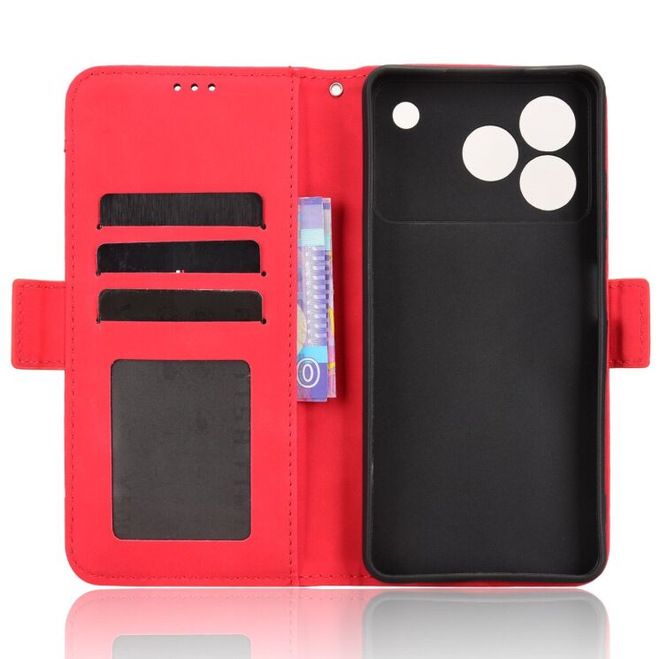 Чехол Deexe Wallet Stand для ZTE Blade A76 - Red: фото 3 из 15