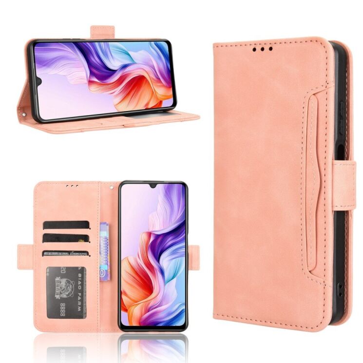 Чехол Deexe Wallet Stand для ZTE Nubia V70 Max - Pink: фото 1 из 15