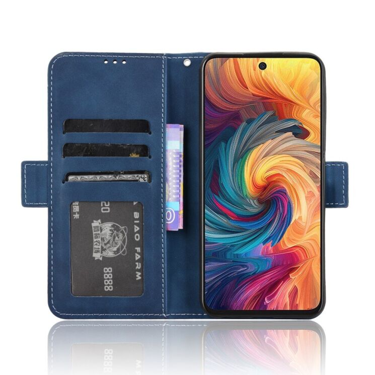 Чехол Deexe Wallet Stand для ZTE Nubia V70 - Blue: фото 3 из 7