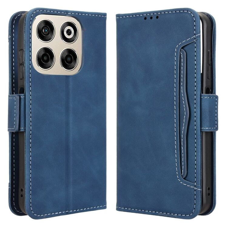 Чехол Deexe Wallet Stand для ZTE Nubia V70 - Blue: фото 1 из 7