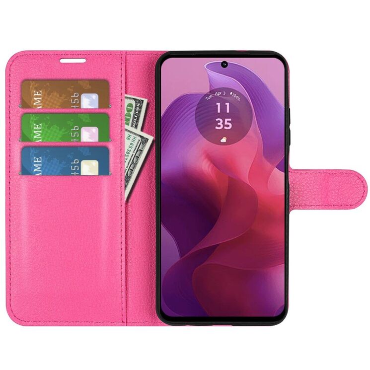 Чехол-книжка Deexe Book Type для Motorola Moto G24 / G04 / G04s / E14 - Rose: фото 2 из 8