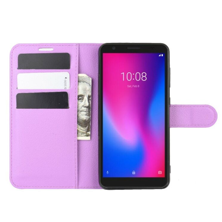 Классический чехол-книжка Deexe Book Type для ZTE Blade A3 (2020) - Purple: фото 4 из 6