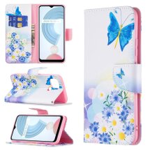 Чохол-книжка Deexe Color Wallet для Realme C21 - Blue Butterflies and Flowers: фото 1 з 8