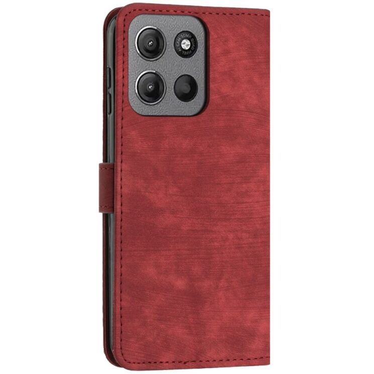 Чехол-книжка Deexe Lines Series для Motorola Moto G15 - Red: фото 5 из 11