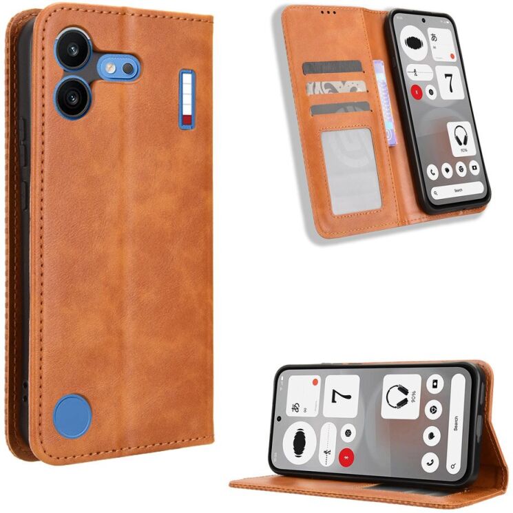 Чохол-книжка Deexe Retro Style для Nothing Phone (4b) - Brown: фото 2 з 17