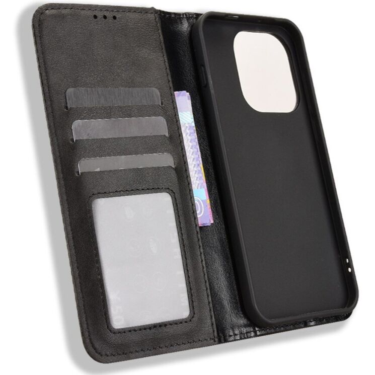 Чехол-книжка Deexe Retro Style для OnePlus 15 - Black: фото 4 из 16