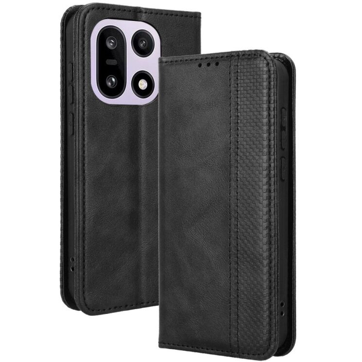 Чехол-книжка Deexe Retro Style для OnePlus 15 - Black: фото 1 из 16