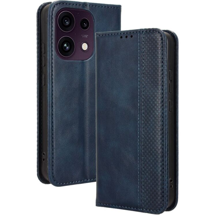 Чехол-книжка Deexe Retro Style для OPPO Reno 16 F/FS - Blue: фото 1 из 17