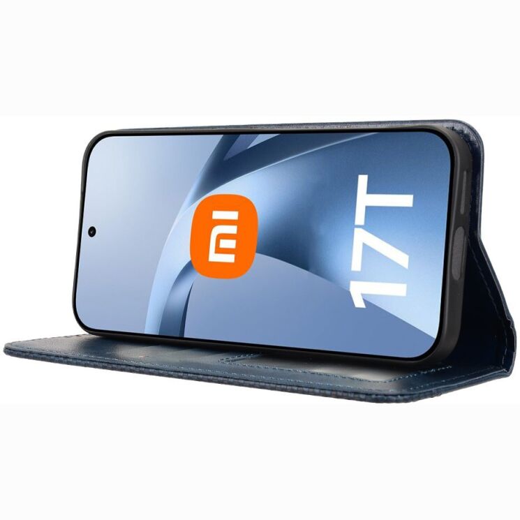 Чехол-книжка Deexe Retro Style для Xiaomi 17T Pro - Blue: фото 7 из 18