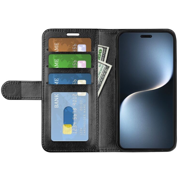 Чехол-книжка Deexe Wallet Style для Honor Magic 7 Pro - Black: фото 2 из 9