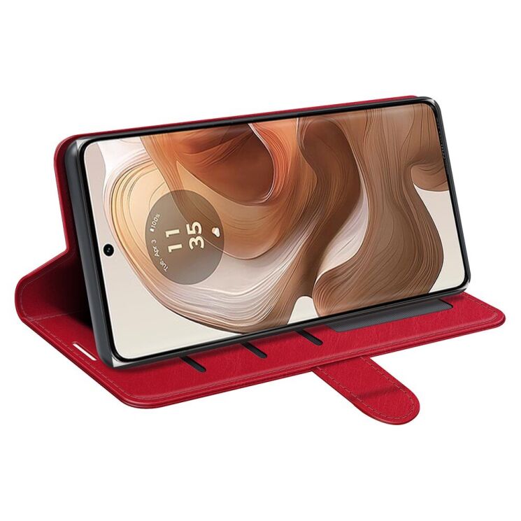 Чехол-книжка Deexe Wallet Style для Motorola Edge 50 Ultra - Red: фото 3 из 7