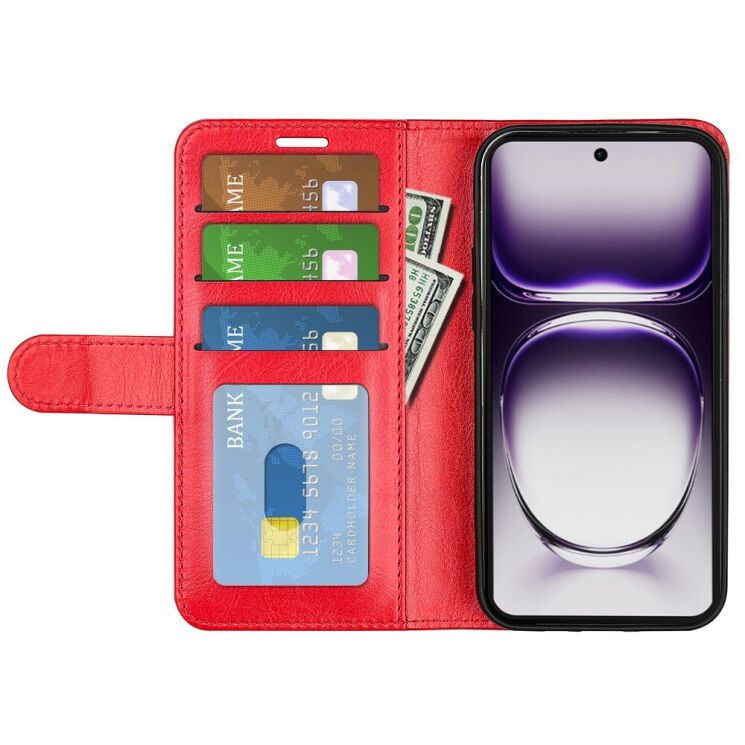 Чехол-книжка Deexe Wallet Style для OPPO Reno 12 Pro - Red: фото 2 из 9
