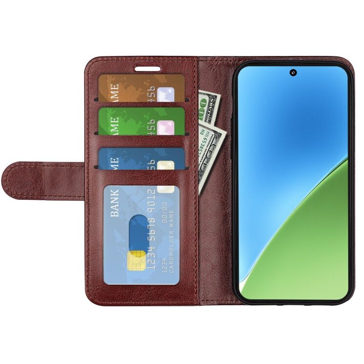 Чехол-книжка Deexe Wallet Style для Xiaomi 15 - Brown: фото 2 из 7