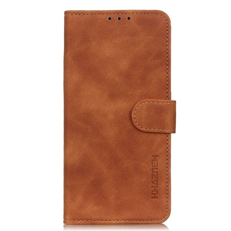 Чехол-книжка с застежкой KHAZNEH Retro Wallet для OPPO Reno 6 Pro / 6 Pro Plus - Brown: фото 3 из 12