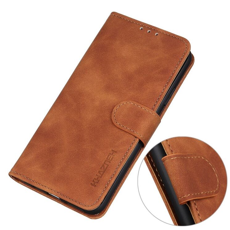 Чехол-книжка с застежкой KHAZNEH Retro Wallet для OPPO Reno 6 Pro / 6 Pro Plus - Brown: фото 7 из 12