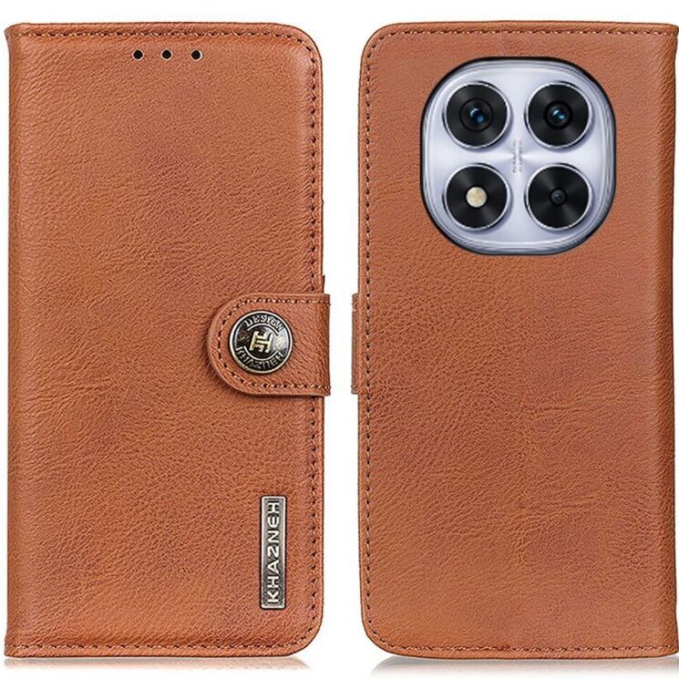Чехол-книжка KHAZNEH Wallet Cover для Xiaomi Redmi Note 14 Pro 5G / Note 14 Pro Plus / Poco X7 - Brown: фото 1 из 8