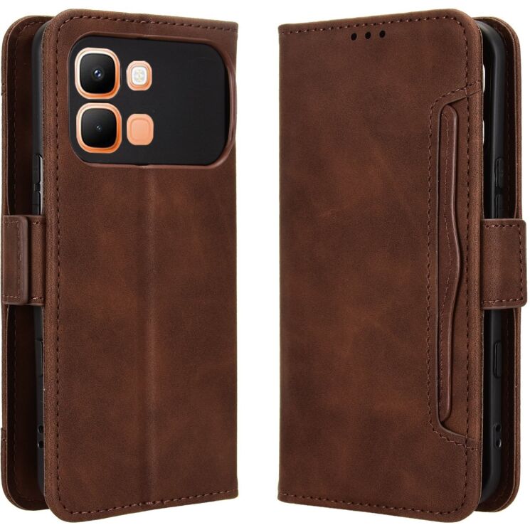 Чехол-книжка с карманами Deexe Wallet Stand для Infinix Note Edge - Brown (409201Z) Чехол-книжка с карманами Deexe Wallet Stand для Infinix Note Edge - Brown: фото 1 из 15
