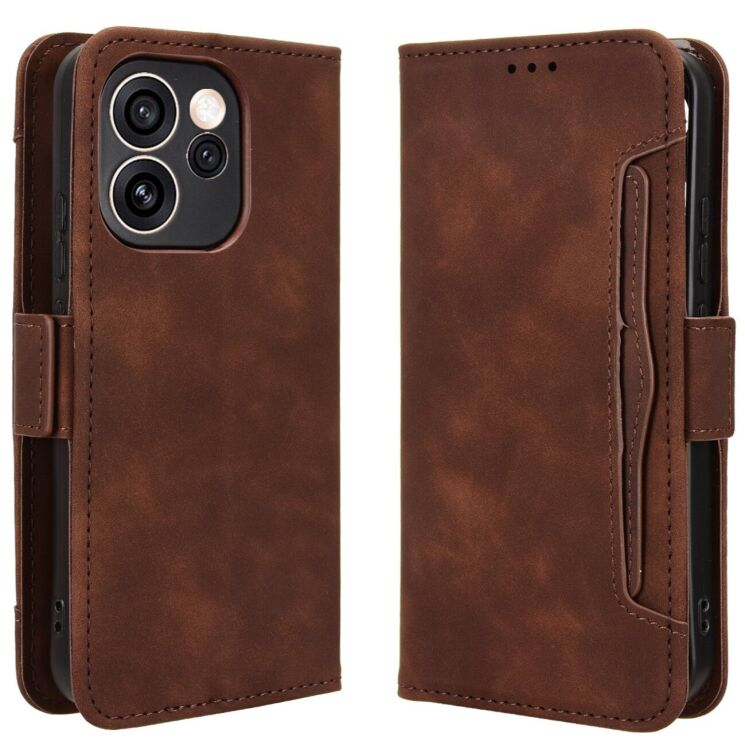 Чохол-книжка з кишеньками Deexe Wallet Stand для OPPO Reno 15 Pro - Brown (405603Z) Чохол-книжка з кишеньками Deexe Wallet Stand для OPPO Reno 15 Pro - Brown: фото 1 з 15