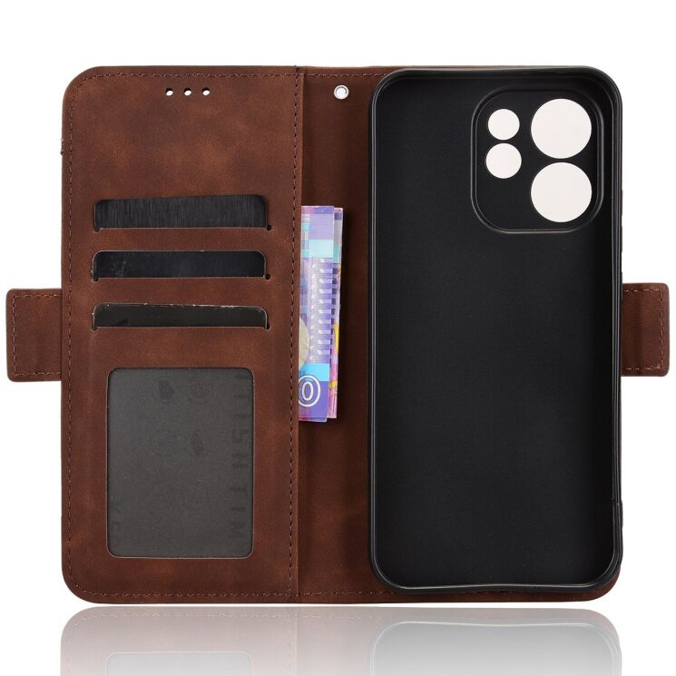 Чохол-книжка з кишеньками Deexe Wallet Stand для OPPO Reno 15 Pro - Brown (405603Z) Чохол-книжка з кишеньками Deexe Wallet Stand для OPPO Reno 15 Pro - Brown: фото 3 з 15