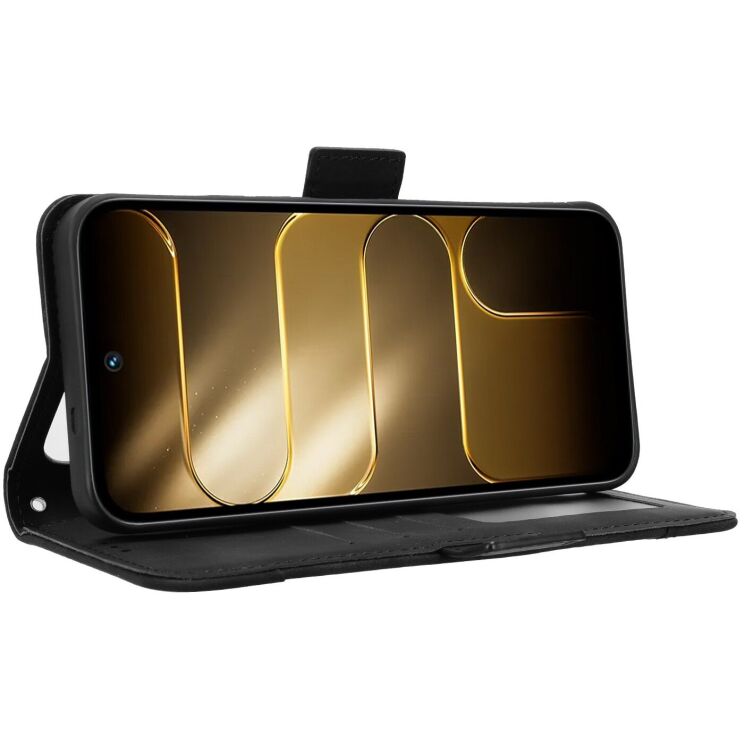 Чехол-книжка с карманами Deexe Wallet Stand для TECNO Spark 50 - Black: фото 6 из 17