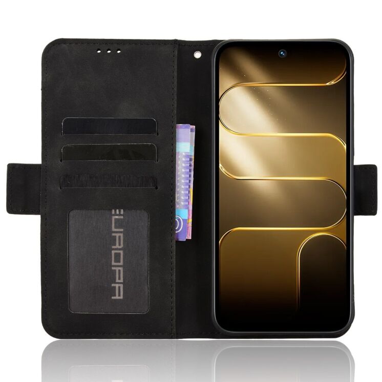 Чехол-книжка с карманами Deexe Wallet Stand для TECNO Spark 50 - Black: фото 5 из 17