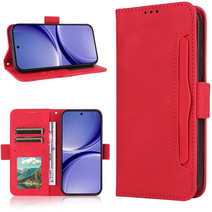 Чохол-книжка з кишеньками Deexe Wallet Stand для Xiaomi Poco X8 Pro - Red: фото 8 з 17
