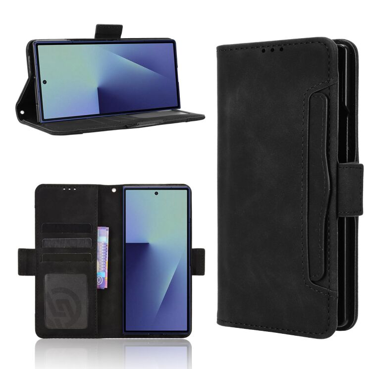 Чехол-книжка с карманами Deexe Wallet Stand (FF) для Samsung Galaxy Fold 8 Ultra - Black: фото 8 из 8
