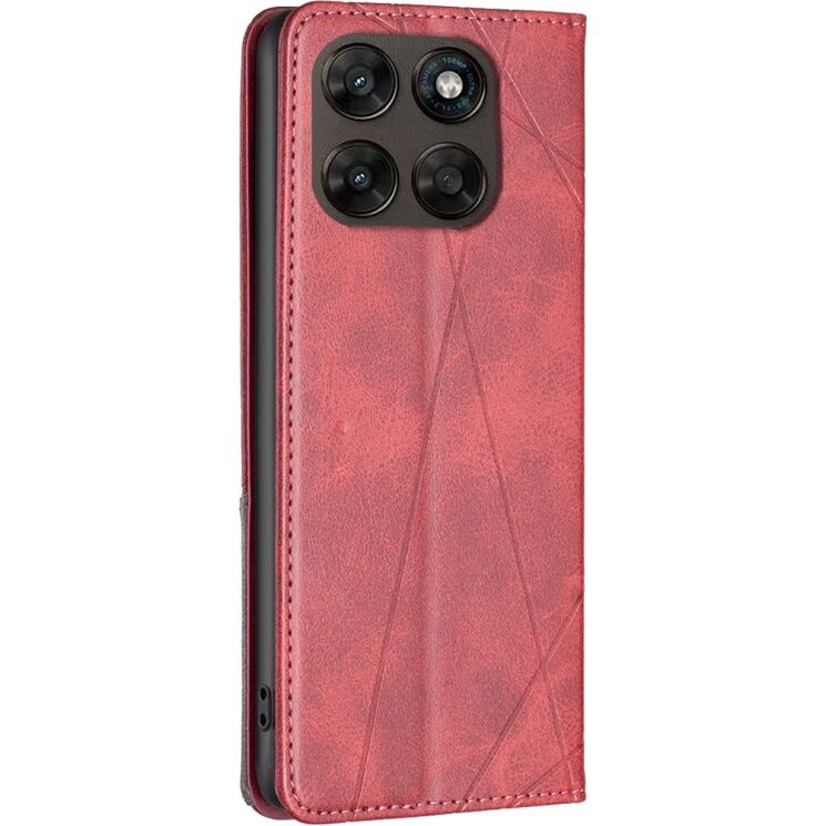 Чохол-книжка з кишеньками UniCase Geometric Pattern для Motorola Moto G77 - Red: фото 3 з 10