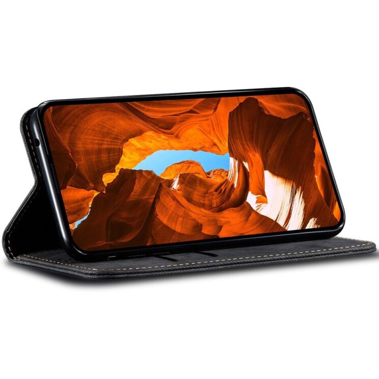 Чохол-книжка з кишеньками UniCase Jeans Wallet для Xiaomi 17 - Black: фото 3 з 7