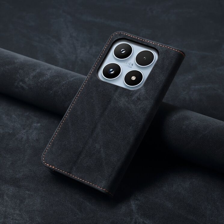 Чохол-книжка з кишеньками UniCase Jeans Wallet для Xiaomi 17 - Black: фото 7 з 7