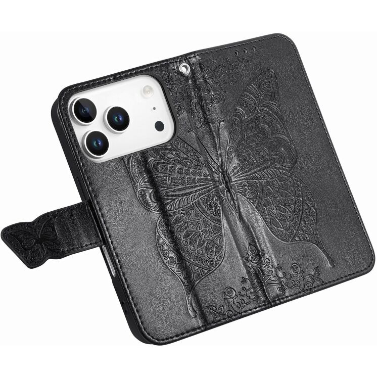 Чохол-книжка з малюнком UniCase Butterfly Pattern для iPhone 18 Pro Max / 17 Pro Max - Black: фото 4 з 9