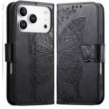 Чохол-книжка з малюнком UniCase Butterfly Pattern для iPhone 18 Pro Max / 17 Pro Max - Black: фото 1 з 9
