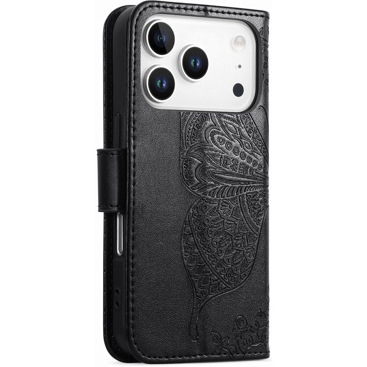 Чохол-книжка з малюнком UniCase Butterfly Pattern для iPhone 18 Pro Max / 17 Pro Max - Black: фото 6 з 9