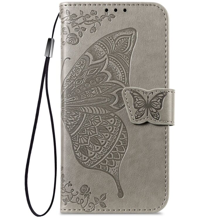 Чехол-книжка с рисунком UniCase Butterfly Pattern для Motorola Moto G86 Power - Grey: фото 4 из 8