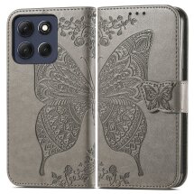 Чохол-книжка з малюнком UniCase Butterfly Pattern для Motorola Moto G86 Power - Grey: фото 1 з 8