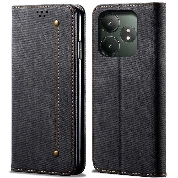 Чехол-книжка UniCase Jeans Wallet для Realme GT Neo 6 SE / GT 6T / GT 6 - Black: фото 1 из 6