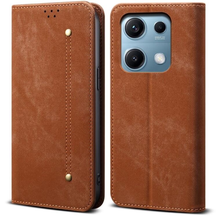 Чехол-книжка UniCase Jeans Wallet для Xiaomi Redmi Note 14S - Coffee: фото 1 из 7