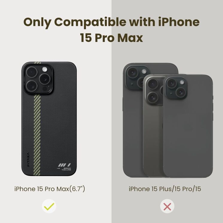 Чехол Pitaka MagEZ Case 5 для Apple iPhone 15 Pro Max KI1501BTLM - Break The Line: фото 8 из 14