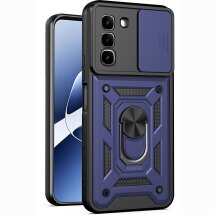 Чехол с защитой камеры Deexe Armor Shield для Infinix Hot 70 - Blue: фото 1 из 9