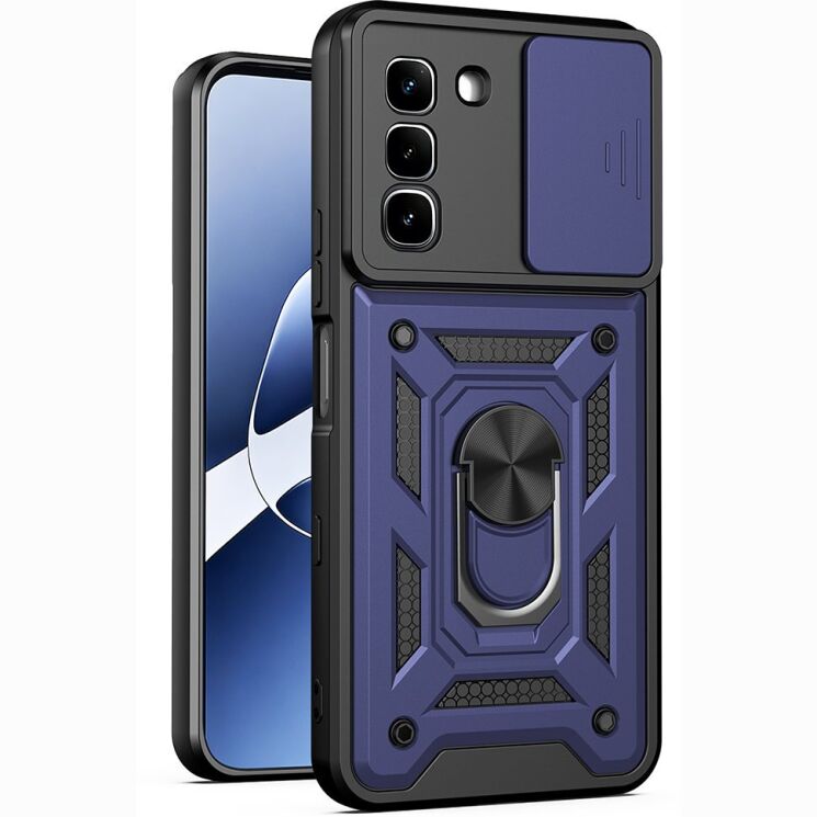 Чехол с защитой камеры Deexe Armor Shield для Infinix Hot 70 - Blue: фото 1 из 9