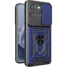 Чехол с защитой камеры Deexe Armor Shield для Motorola Moto G77 - Blue: фото 1 из 9