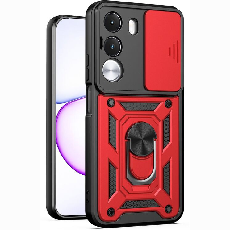 Чохол із захистом камери Deexe Armor Shield для Realme C100i - Red: фото 1 з 9